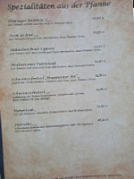Kegelgasthaus menu