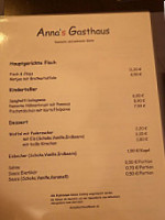 Anna's Gasthaus menu