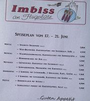 Imbiss Am Flugplatz menu