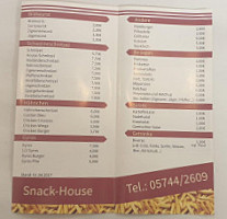 Gaststätte Snack-house menu