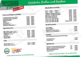 Horner Hütte menu