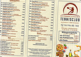 Pizzeria Tennisclub Schwalbach menu