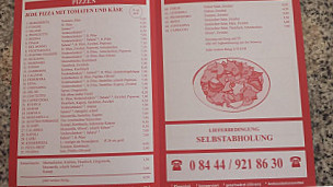 Holzofenpizza Pizzeria Calabria menu