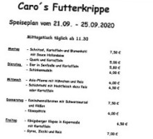 Caro's Futterkrippe menu