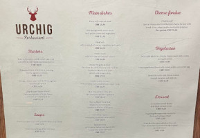 Urchig menu