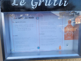 Le Grutli menu