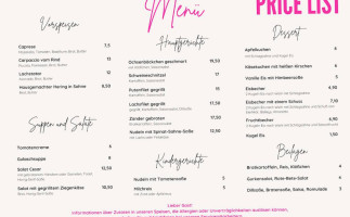 Café Nina Und Pension Am Achterwasser menu