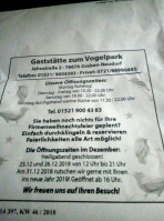 Gaststätte Vogelpark The Taste Alex Graben Neudorf menu