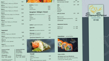 SameSame Sushi Bar menu