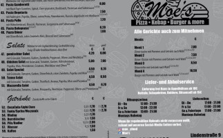 Moe's Pizza Kebap Burger More menu