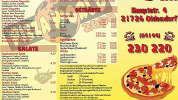 Pizza World 2000 menu