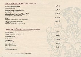 Happinger Hof Biergarten menu