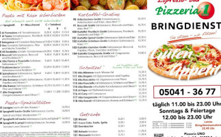 Pizzeria Uno menu