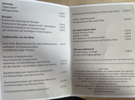 Klosterschänke Volkersberg menu