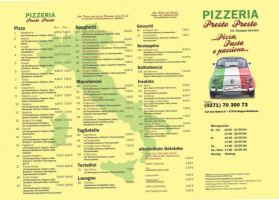 Pizzeria Presto Presto menu