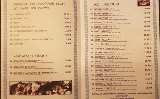 Hellas Griechisches menu