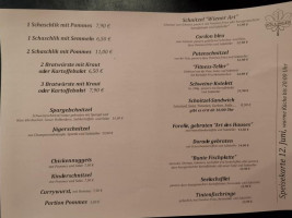 Gaststätte Döllinger Schoftlacher Biergarten menu