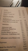Molkerei Restaurant Cocktailbar menu