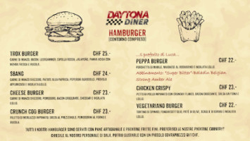 Daytona Diner menu