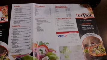 Pizzeria Divan menu