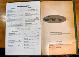 Pho Phan menu