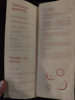 Lausanne Cocktail Club menu