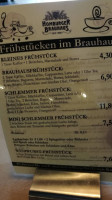 Homburger Brauhaus menu