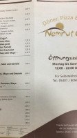 Nemrut Grill Döner, Pizza Pasta menu