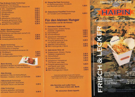 Haipin Chinesisch menu