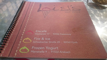 Loisls Bar Cafe Restaurant menu