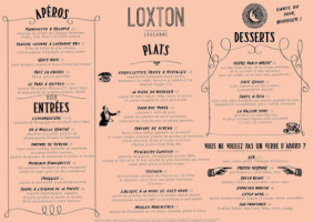 Loxton menu