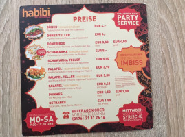 Habibi Imbiss und Lieferservice menu