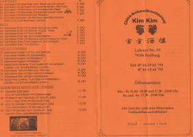 China Schnellrestaurant Kim Kim menu