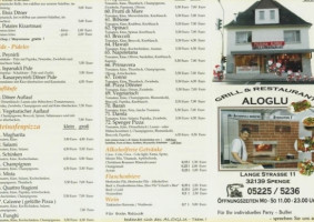 Aloglu menu