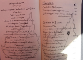 Zur Birke menu