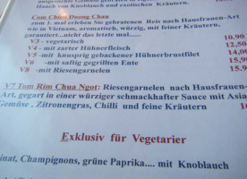 Asia Gourmet menu