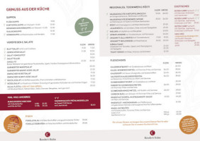 Kessler's Kulm Hotel menu