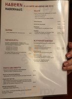 Haberhaus menu