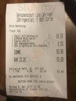 Café Zähringer menu