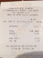 Frutties Café menu