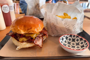 Stamped Burgers Fries food