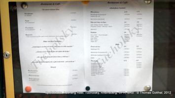 Cafe Tucholsky menu