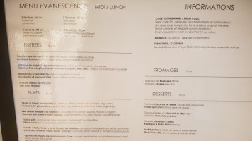 Le Berceau Des Sens menu