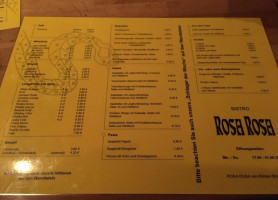 Rosa Rosa menu