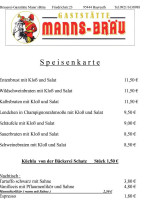 Manns Bräu menu