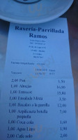 Raxeria-parrillada Ramos menu