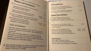 Rössli Beiz Stäfa menu