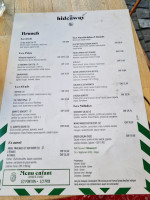 The Hideaway menu