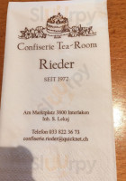 Confiserie Rieder menu