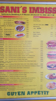 Sani's Imbiss menu